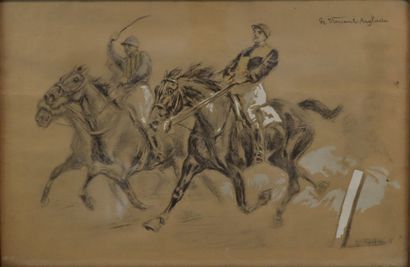St Vincent Anglade 
Horse races 
Drawing
Dimensions:...