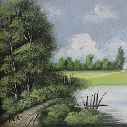 20th century school 
Lakeside 
Signed lower...