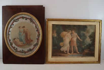 In the 18th century taste. 
Set of two engravings...