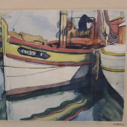 GREIF 
The boat in the port 
Watercolor
Dimensions:...