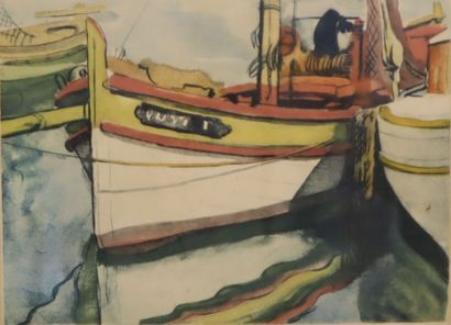GREIF 
The boat in the port 
Watercolor
Dimensions:...