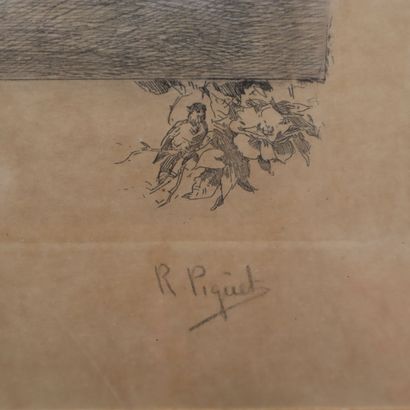 18th century school. 
Young gallant woman
Engraving...
