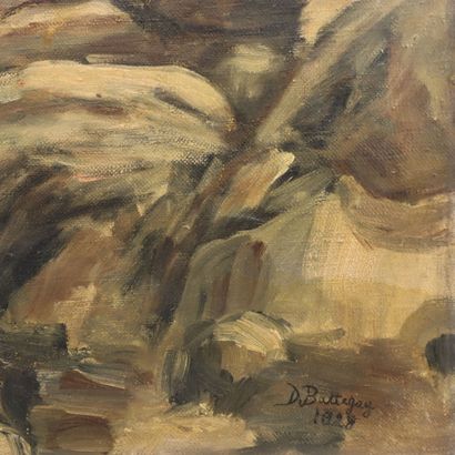 Set of two paintings including: 
R. MENAGER,...