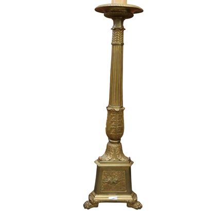 Pique-cierge mounted in bronze lamp 19th...
