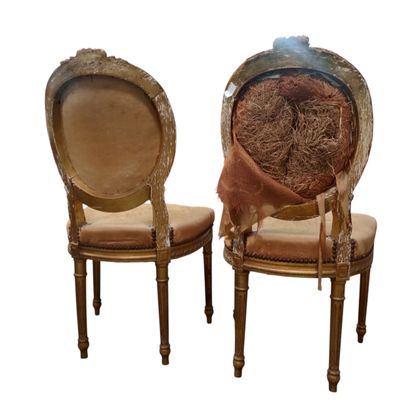 Suite of chairs in the Louis XVI style including...