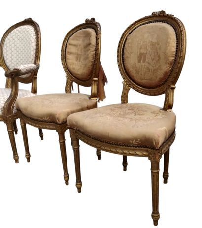 Suite of chairs in the Louis XVI style including...