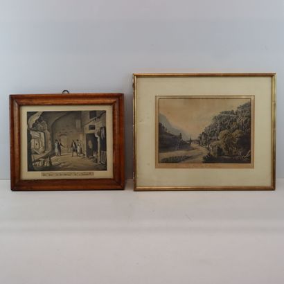 Set of two engravings:
Interior of Nunneck's...