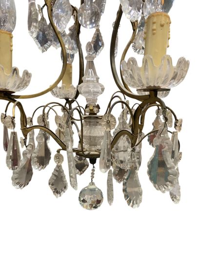 Cage chandelier with plates, pinnacle and...