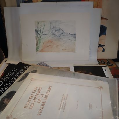 Exhibition posters in a drawing box 
Aerial...