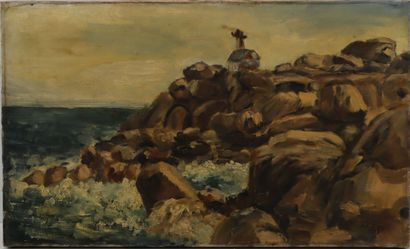 Set of two paintings including: 
R. MENAGER,...