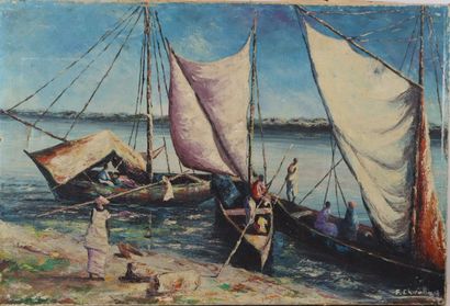 F.Ekwalla 20th century. 
Landscape on the...