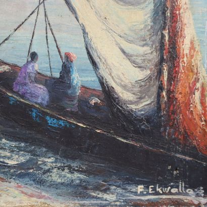 F.Ekwalla 20th century. 
Landscape on the...