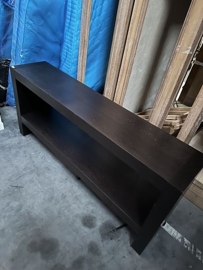 Rectangular console with wide braces, in...