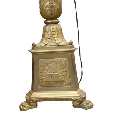 Pique-cierge mounted in bronze lamp 19th...
