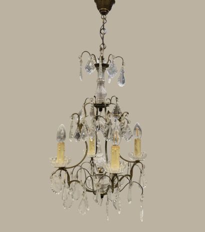 Cage chandelier with plates, pinnacle and...