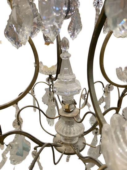 Cage chandelier with plates, pinnacle and...