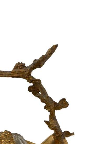 Bronze inkwell with carved decoration representing...