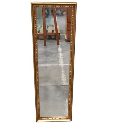 Rectangular wood and gilded stucco mirror,...