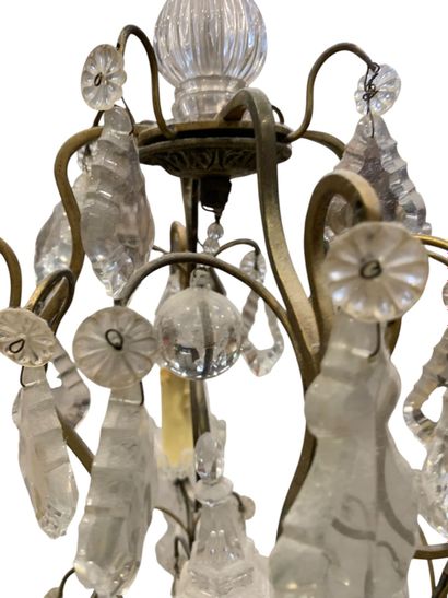 Cage chandelier with plates, pinnacle and...