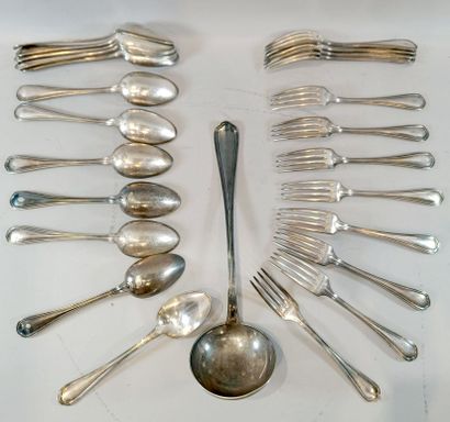 Silver-plated serving set including 12 pieces...