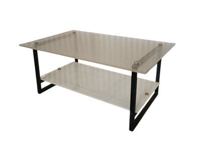 Rectangular two-tier coffee table in black...