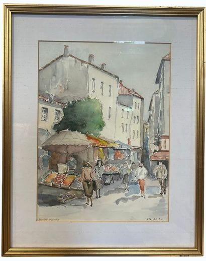 Livio BATTAGLINI (1921–?)
Market Day.
Watercolor...