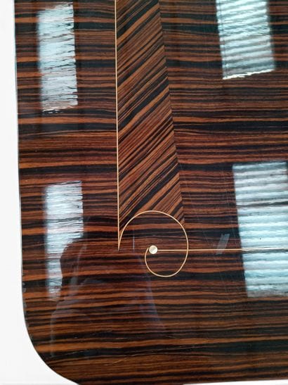 Dining room set in Macassar ebony and varnished...