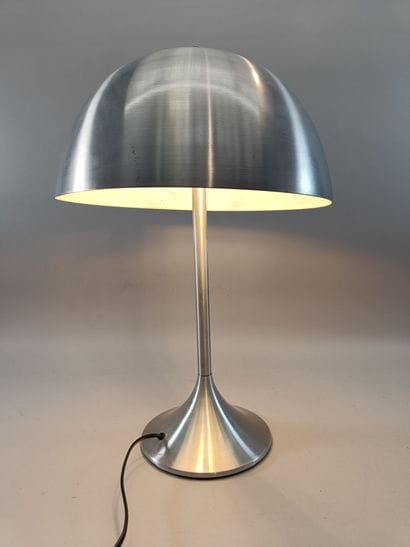 Brushed aluminum mushroom lamp with two light...