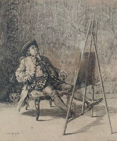 Louis MONZIES (1849–1930)
The Art Lover
Lithograph...