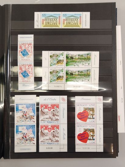 Suite of eight stamp albums, mainly Monaco:...