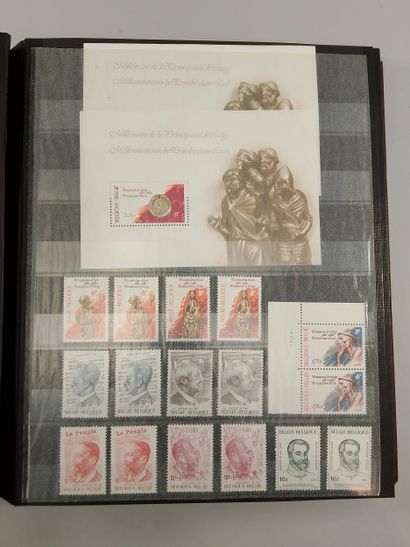 Suite of four stamp albums, mainly Belgian:...