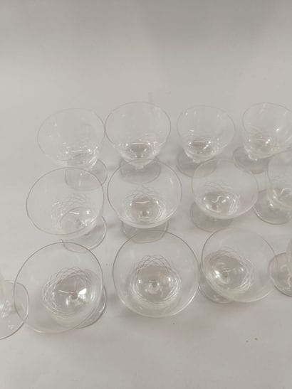 A small set of crystal stemware, including:...