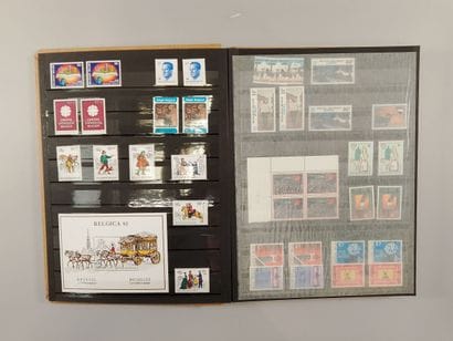 Suite of four stamp albums, mainly Belgian:...