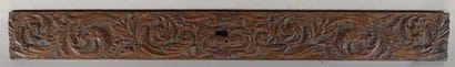 Wooden frieze panel carved with foliage and...