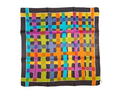 Set of nine scarves in silk, cotton, and...