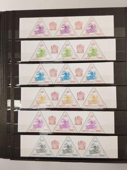 Suite of eight stamp albums, mainly Monaco:...