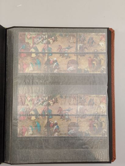 Suite of four stamp albums, mainly Belgian:...