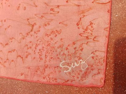 Set of nine scarves in silk, cotton, and...