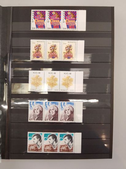 Suite of eight stamp albums, mainly Monaco:...