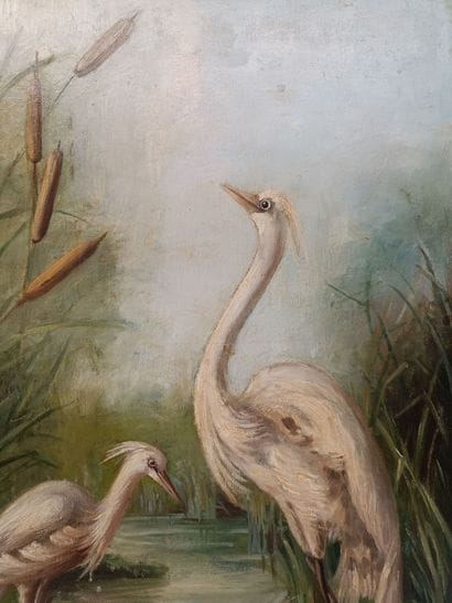 20th-Century School. 
The Two Herons, Surrounded...