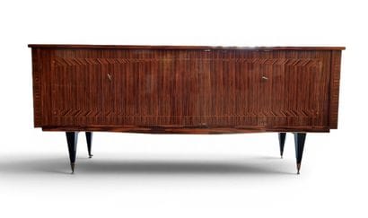 Dining room set in Macassar ebony and varnished...