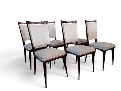 Dining room set in Macassar ebony and varnished...