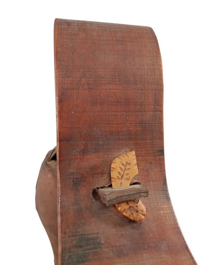 Bell made of copper, varnished wood, and...