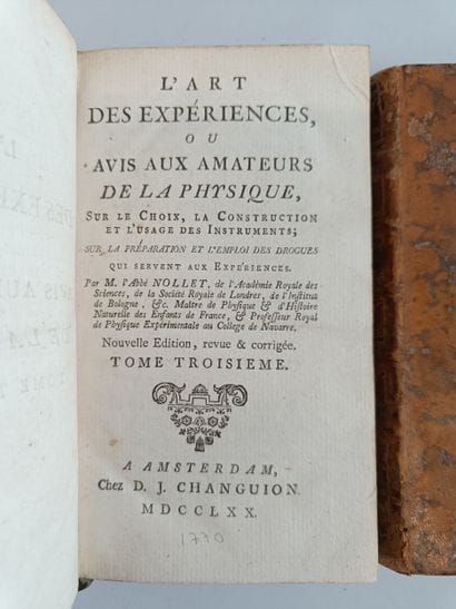 Abbé NOLLET - The Art of Experiments, or...