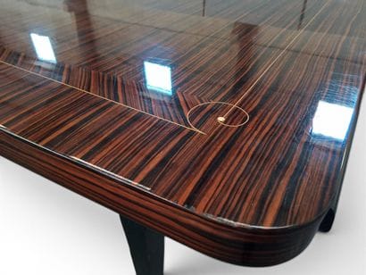 Dining room set in Macassar ebony and varnished...