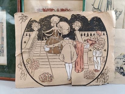 Set of 24 pieces, including illustrations,...
