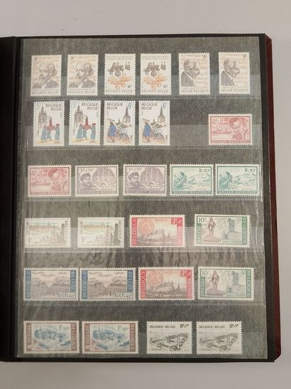 Suite of four stamp albums, mainly Belgian:...