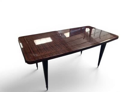 Dining room set in Macassar ebony and varnished...