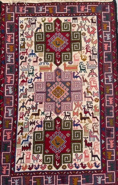 IRAN - Three Soumak-style Kilim rugs
100...