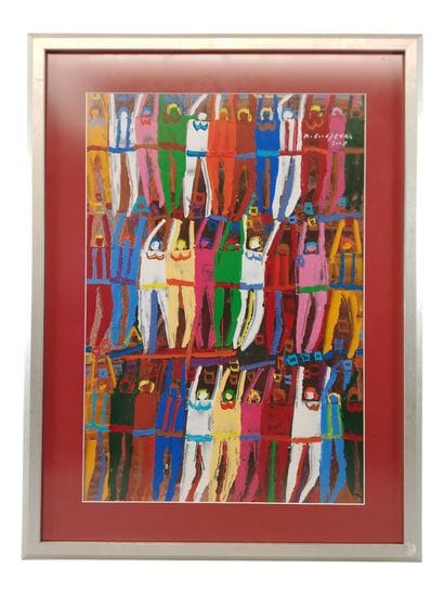 Set of paintings, frames, and posters: 

20th-century...